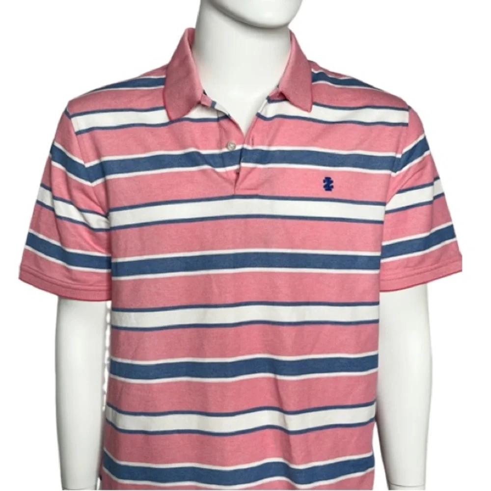 IZOD Sportswear Classic Fit Performance Striped Polo‎ Shirt Size Large